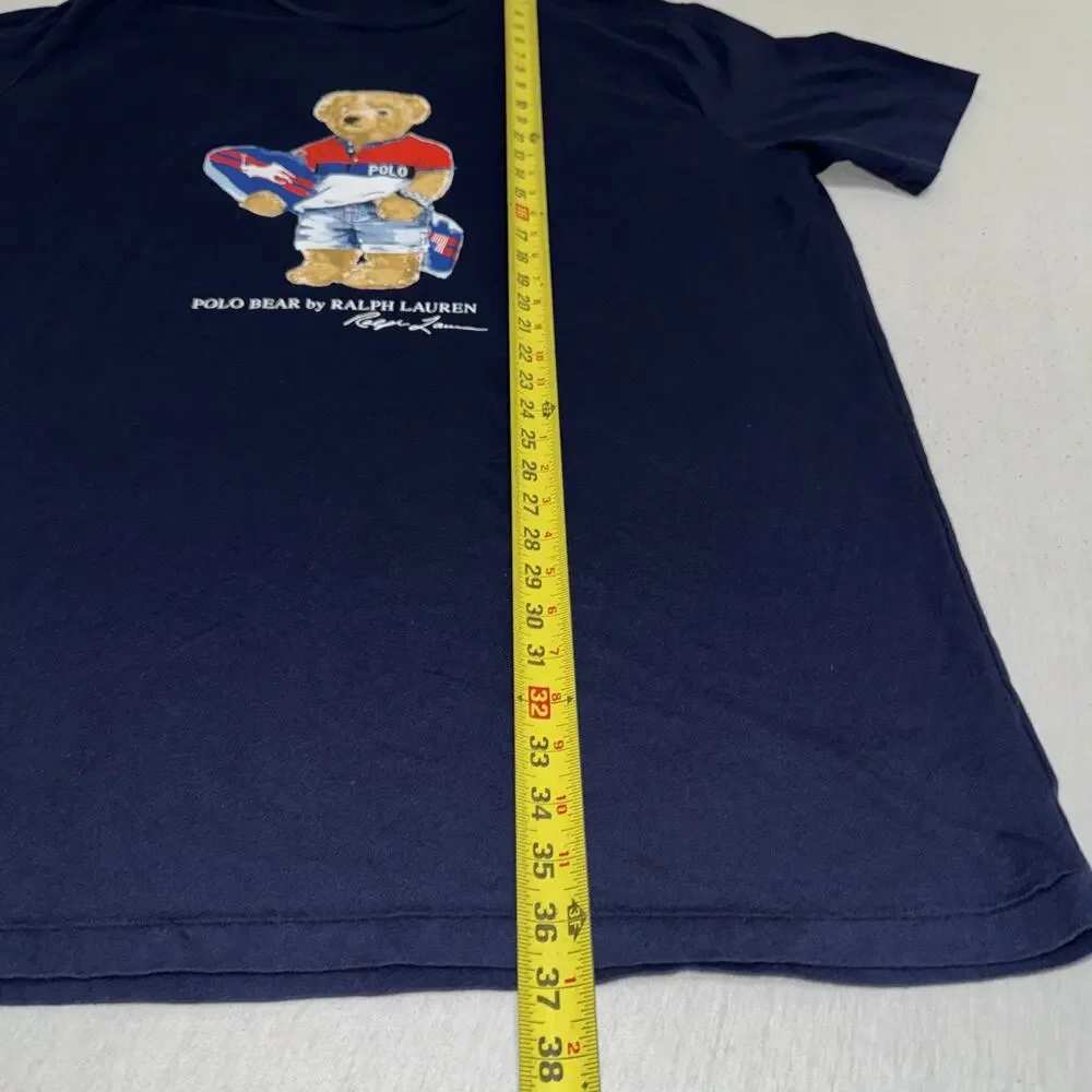 Polo Ralph Lauren Shirt Mens Big 3XLT Preppy Bear Graphic Crewneck Cotton EUC